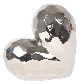 11.5" Silver Ceramic Heart