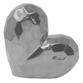7.75" Silver Ceramic Heart