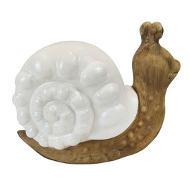 10.25" Ceramic Snail with White Shell