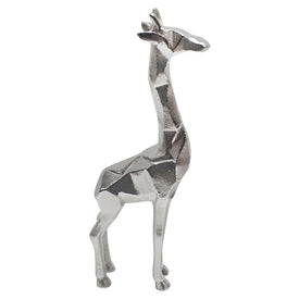 15" Aluminum Standing Giraffe Sculpture