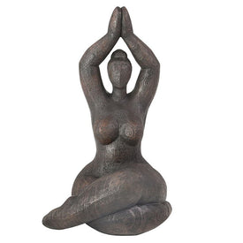 6.5" x 5.5" x 11" Namaste Black Polyresin Female Yoga Figurine