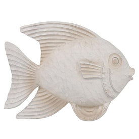 10" x 3" x 7.75" White Polyresin Fish Figurine