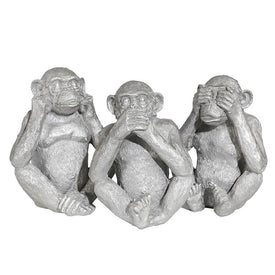 Polyresin See, Hear, and Speak No Evil Monkey Figurines Set of 3