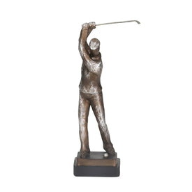 6" x 4" x 14" Silver Polyresin Golfer Figurine