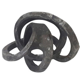 8" x 6" x 7" Black Aluminum Knot Sculpture