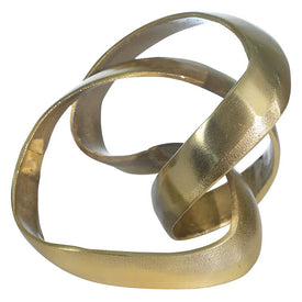 9" x 9" x 7" Gold Aluminum Knot Sculpture