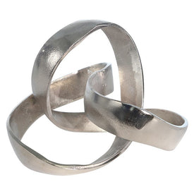 9" x 9" x 7" Silver Aluminum Knot Sculpture