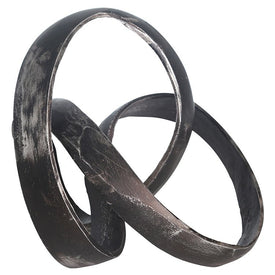 9" x 9" x 7" Black Aluminum Knot Sculpture