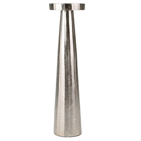 21" Silver Aluminum Pillar Candle Holder