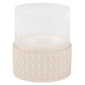 10" Ceramic/Glass Pillar Candle Holder