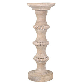 15" Wooden Banded Bead Candle Holder