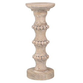 13" Wooden Banded Bead Candle Holder