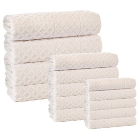 Glossy Turkish Cotton 16-Piece Towel Set