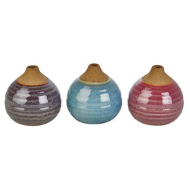 Glazed Bud Vases Set of 3