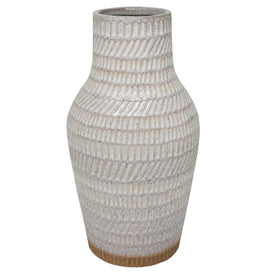 12" Tribal Look Ceramic Vase