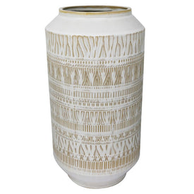 13.75" Tribal Look Ceramic Vase
