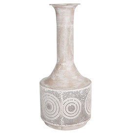 8" x 19" Textured Metal Vase