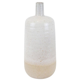 5.75" x 13" Beige Speckled Ceramic Vase