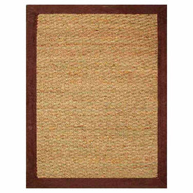 5' x 7' Seagrass Area Rug with Chocolate Border