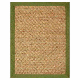 5' x 7' Seagrass Area Rug with Sage Border
