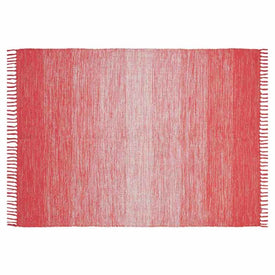 7'3" x 9'3" Cotton Ombre Coral Area Rug