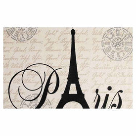 24" x 36" Paris Printed Cotton Eiffel Typography Accent Rug