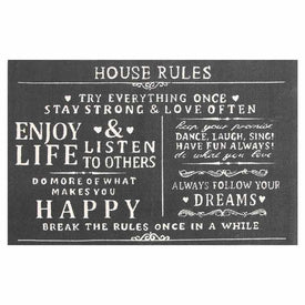 24" x 36" Paris Printed Cotton House Rules Typography Accent Rug