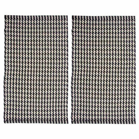 21" x 34" Portland Houndstooth Black Two-Piece Accent Rug Set