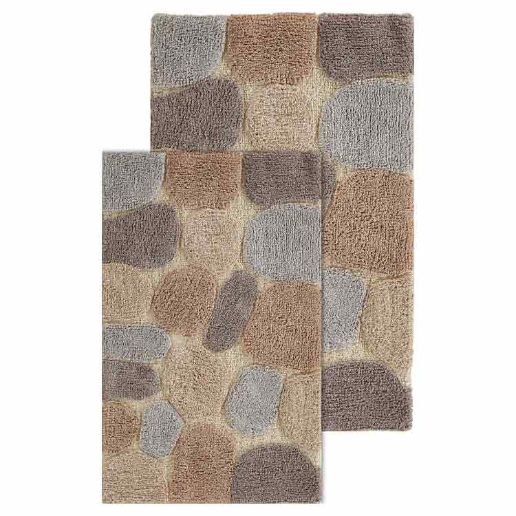 Chesapeake Arctic Blue Pebbles 2 Piece Bath Rug Set