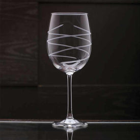 Cachet Swirl Handcut 19 oz White Wine Glasses Set of 4