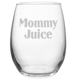 Mommy Juice 21 oz Stemless Wine Glasses Set of 4