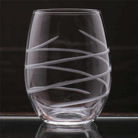 Swirl Handcut 21 oz Stemless Red Wine Glasses Set of 4