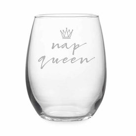 Nap Queen 21 oz Stemless Red Wine Glasses Set of 4