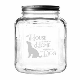 A House Is Not A Home Without A Dog 128 oz Cracker/Cookie Jar and Cover