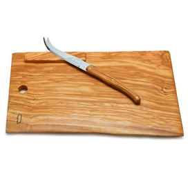 Rustic Range Olive Wood Cheese Board and Knife