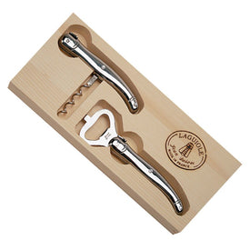 Jean Dubost Laguiole Stainless Steel Corkscrew and Bottle Opener Set
