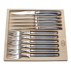 Jean Dubost Laguiole Twelve-Piece Cutlery Set with Gray Handles