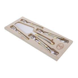 Jean Dubost Laguiole Seven-Piece Cake Set with Ivory Handles