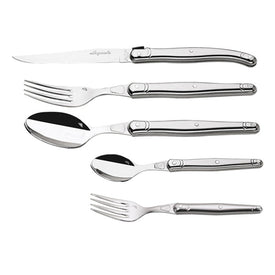 Jean Dubost Laguiole 20-Piece Stainless Steel Flatware Set in Clasp Box