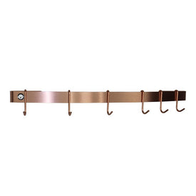 24" Curved Wall Rack Utensil Bar with Six Hooks