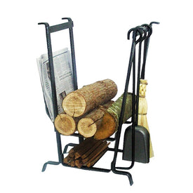 Complete Hearth Fireplace Log Rack with Tools