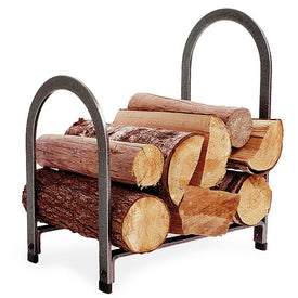 Offset Arch Fireplace Log Rack