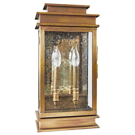Empire Two-Light Outdoor Wall Lantern with Plain Mirror