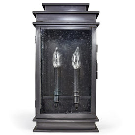 Empire Two-Light Outdoor Wall Lantern with Plain Mirror