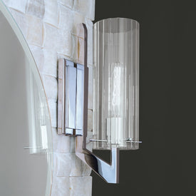 Faceted Single-Light Bathroom Wall Sconce