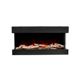 Tru-View Slim Series 72" Wide x 10-5/8" Deep Three-Sided Glass Electric Fireplace