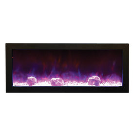 Panorama 40" Electric Slim Built-In Electric Fireplace with Optional Black Steel Surround