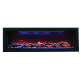 Panorama 50" Electric Deep Built-In Electric Fireplace with Optional Black Steel Surround