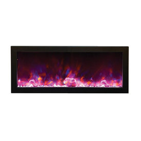 Panorama 60" Electric Deep Built-In Electric Fireplace with Optional Black Steel Surround