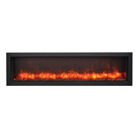 Panorama 60" Electric Slim Built-In Electric Fireplace with Optional Black Steel Surround